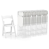 Tangkula Folding Chairs, Outdoor Portable Patio Chairs w/Plastic Seat & Back, Heavy-Duty Metal Frame