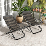 Tangkula Wicker Sling Chair Outdoor, Patio Deck Chair with Rattan Seat