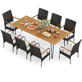 Tangkula 9 Pieces Outdoor Patio Dining Set