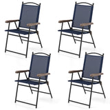 Tangkula Set of 2/4 Patio Folding Dining Chairs