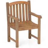 Tangkula Teak Wood Patio Dining Chair