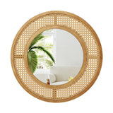 Tangkula Rattan Wall Mirror