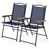 Tangkula Set of 2/4 Patio Folding Dining Chairs