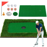 Tangkula Floating Golf Green for Pool, Floating Chipping Green Includes Golf Hitting Mat