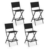 Tangkula Outdoor Barstools Set of 6, Counter Height Folding Bar Chairs with Back and Footrest