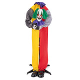 Tangkula 4.5 FT Halloween Grins Animatronic Clown with Pre-Recorded Phrases, LED Glowing Red Eyes