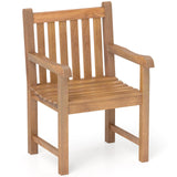 Tangkula Teak Wood Patio Dining Chair