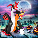 Tangkula 8 FT Inflatable Twin-Headed Dragon Decoration, Giant Halloween Inflatables with 5 LED Lights