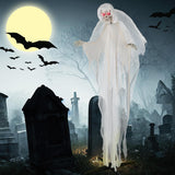 Tangkula 8.3 ft Halloween Standing Haunted Angel, Voice Activated Animatronic Ghost w/Lighted Eyes