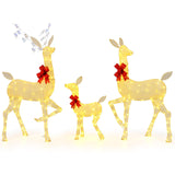 Tangkula 3 Pieces Christmas Lighted Reindeer Family Set