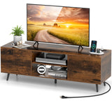 Tangkula TV Stand for 60" TVs, Entertain Center w/Power Outlets