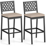 Tangkula Outdoor Bar Stools Set of 2 or 4, 27” Counter Height Barstools with Removable Cushions