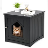 Litter Box Enclosure, Cat Litter Box Furniture Hidden, Nightstand Pet House with Magnetic Door