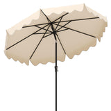 Tangkula 9Ft Patio Umbrella with Crank, 2-Tier Outdoor Umbrella with Push Button Tilt, Sun-Protective Canopy