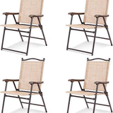 Tangkula Set of 2/4 Patio Folding Dining Chairs