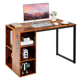 Tangkula Computer Desk with Storage Shelves, Home Office Desk with 5 Side Shelves & Metal Frame