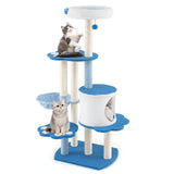 Tangkula Cat Tree Tower, 54 Inch Tall Cat Tree with Cat Condo, Hammock, Dangling Ball