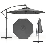 Tangkula 10 FT Patio Offset Umbrella with 360 Degree Rotation