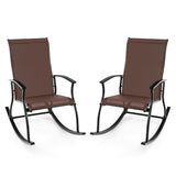 Tangkula Patio Rocking Chairs Set of 2/4, Outdoor Rocking Chair with Smooth & Safe Rocking Motion, Ergonomic Backrest