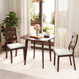 Tangkula Dining Table Set for 2, Kitchen Table and Chairs Set of 2 with Cushioned Seat