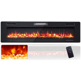 Tangkula 68 Inches Recessed Electric Fireplace, in-Wall & Wall Mounted Electric Heater with Adjustable Flame Color & Speed