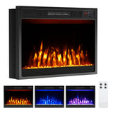 Tangkula 23” Electric Fireplace, 5,000 BTU Fireplace Insert with Remote Control, Crystal Stones