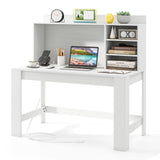 Tangkula Computer Desk with Hutch & Charging Station