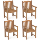 Tangkula Teak Wood Patio Dining Chair