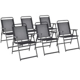 Tangkula Outdoor Folding Chairs Set of 2, Patio Dining Chairs with Breathable Seat & Cozy Armrests