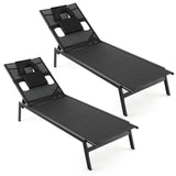 Tangkula Patio Tanning Lounge Chair with Face Hole and Side Holes