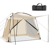 Tangkula 10ft x 10ft Screened Canopy Tent, Screen Shelter Gazebo w/Vestibule, Zippered Door, 6-8 Person Portable Camping Tent