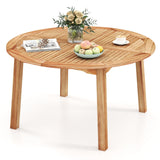 Tangkula Outdoor Round Dining Table for 4-6 People