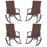 Tangkula Patio Rocking Chairs Set of 2/4, Outdoor Rocking Chair with Smooth & Safe Rocking Motion, Ergonomic Backrest