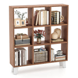 Tangkula 9-Cube Bookcase, Freestanding 3-Tier Bookshelf with 6 Removable Shelves