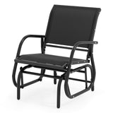 Tangkula Swing Glider Chair, Ergonomic Rocking Chair with Comfortable Fabric, Iron Frame