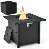 Tangkula 32 Inch Patio Propane Gas Fire Table, 50,000 BTU Square Fire Pit Table