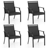 Tangkula Patio Dining Chairs Set of 2/4, All Weather Outdoor Chairs with High Back, Armrests