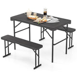 Tangkula Picnic Table with 2 Benches