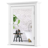 Tangkula Bathroom Cabinet with Mirror, Mirrored Wall-Mounted Storage Medicine Cabinet