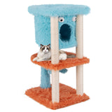 Tangkula Monster-Themed Cat Tree, 3-Level Cat Tower Activity Center with Large Cat Condo