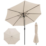 10FT Patio Umbrella, Outdoor Market Table Umbrella with Push Button Tilt