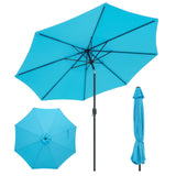 10FT Patio Umbrella, Outdoor Market Table Umbrella with Push Button Tilt