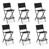 Tangkula Outdoor Barstools Set of 6, Counter Height Folding Bar Chairs with Back and Footrest