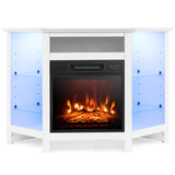 Tangkula Fireplace Corner TV Stand with LED Lights & Smart APP Control for 50 Inches TV