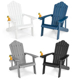 Tangkula Oversized Adirondack Chair, Patio Lounge Chairs w/Adjustable Cup Holder