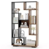 Tangkula Geometric Bookshelf, 47 Inch Tall Bookcase with Multiple Open Shelves