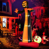 Tangkula 12 FT Inflatable Grim Reaper Ghost, Large Halloween Inflatables with Built-in LED Lights and Scary Skull