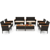 Tangkula Patio Wicker Sofa Set