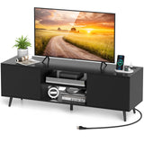 Tangkula TV Stand for 60" TVs, Entertain Center w/Power Outlets