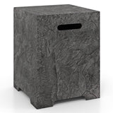 Tangkual Propane Metal Tank Cover, Fire Pit Gas Storage Hideaway Cover with Adjustable Foot Pad